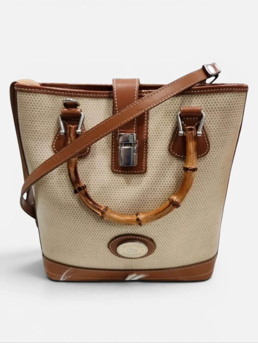 🤎▪️Dooney & Bourke▪️ Vintage bamboo handles 2 way Convertible crossbody Bag ✨️